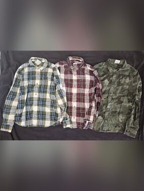 Boy's Button Down Shirts. Size 10 Slim Fit. Lot Of Three.